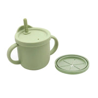 Silicone Sippy and Snack Cup - Green
