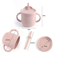 Silicone Sippy and Snack Cup - Light Pink