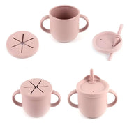Silicone Sippy and Snack Cup - Dusty Rose