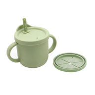 Silicone Sippy and Snack Cup - Green