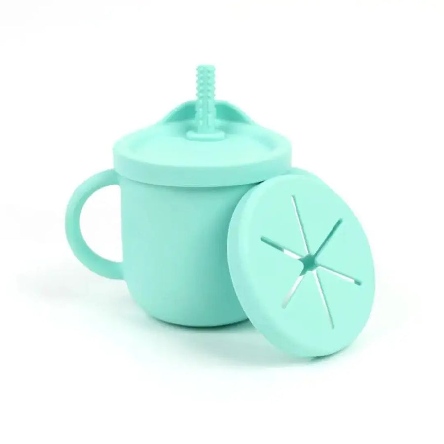 Silicone Sippy and Snack Cup - Mint