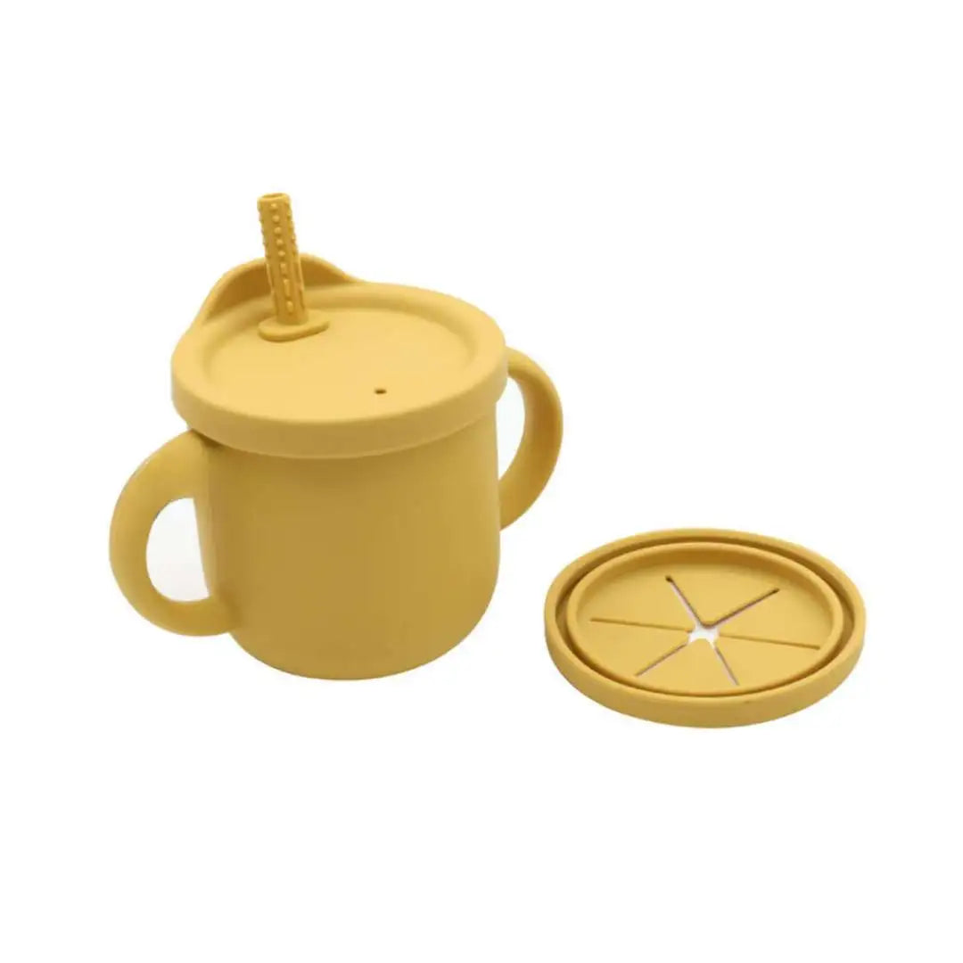 Silicone Sippy and Snack Cup - Mustard