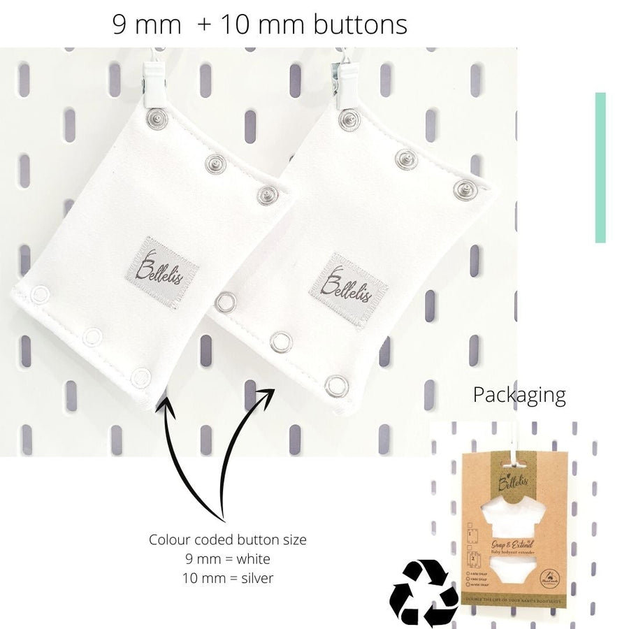 9 mm buttons Snap & Extend® Baby Bodysuit (onesie) Extender
