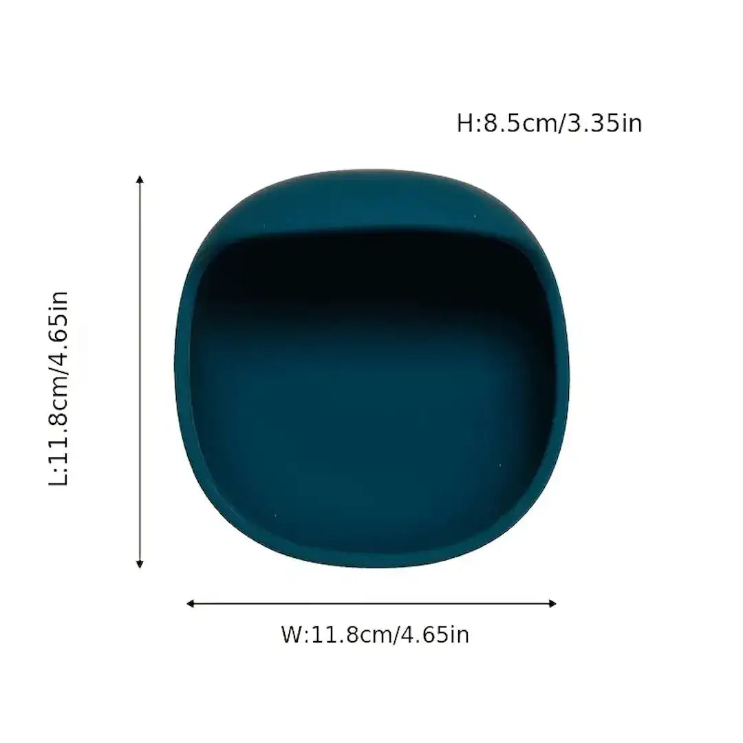 Suction Silicone Bowl - Peacock Blue