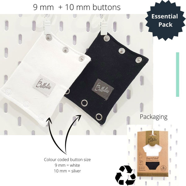 Essential Pack 2 x Snap & Extend® Bodysuit Extender (assorted button