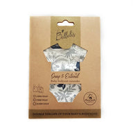 2x Snap & Extend® Bodysuit Extender - White and leaves (assorted button size)